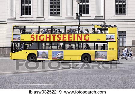 Stock Photo - "Sightseeing bus with tourists, Berlin, Germany, Europe". Fotosearch
