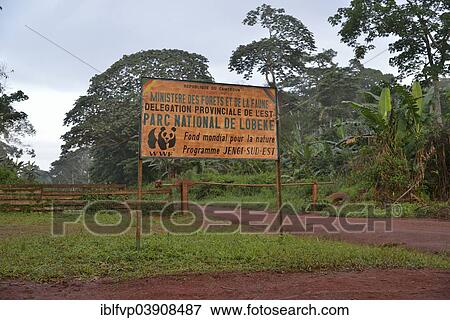 "Sign at the entrance to Lobeke National Park, Moloundou District, East Region, Cameroon, Africa" View Large Photo Image Stock Photo - "Sign at the entrance to Lobeke National Park, Moloundou District, East Region, Cameroon, Africa". Fotosearch