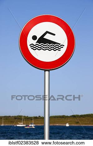 "Sign, bathing ban, Menorca, Balearic Islands, Spain, Southern Europe, Europe" View Large Photo Image Stock Photo - "Sign, bathing ban, Menorca, Balearic Islands, Spain, Southern Europe, Europe". Fotosearch