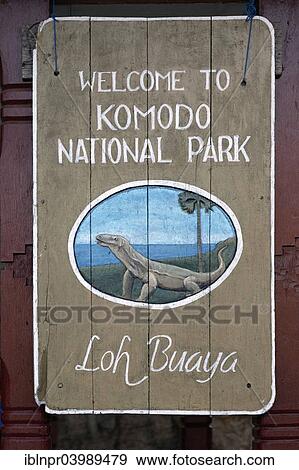 "Sign depicting a komodo dragon, Komodo National Park, Unesco World Heritage Site, Komodo Island, Lesser Sunda Islands, Indonesia, Asia" View Large Photo Image Stock Photo - "Sign depicting a komodo dragon, Komodo National Park, Unesco World Heritage Site, Komodo Island, Lesser Sunda Islands, Indonesia, Asia". Fotosearch