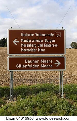 "Sign, Deutsche Vulkanstrasse scenic route, Volcano Eifel, Rhineland-Palatinate, Germany, Europe" View Large Photo Image Stock Photograph - "Sign, Deutsche Vulkanstrasse scenic route, Volcano Eifel, Rhineland-Palatinate, Germany, Europe". Fotosearch