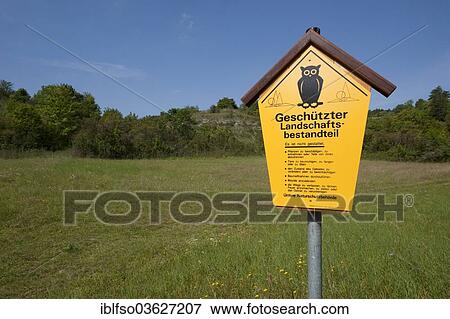 "Sign """"Geschuetzter Landschaftsbestandteil"""", German for """"protected landscape element"""", Jonastal, Arnstadt, Thuringia, Germany, Europe" View Large Photo Image Stock Photo - "Sign """"Geschuetzter Landschaftsbestandteil"""", German for """"protected landscape element"""", Jonastal, Arnstadt, Thuringia, Germany, Europe". Fotosearch