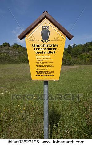 "Sign """"Geschuetzter Landschaftsbestandteil"""", German for """"protected landscape element"""", Jonastal, Arnstadt, Thuringia, Germany, Europe" View Large Photo Image Stock Photograph - "Sign """"Geschuetzter Landschaftsbestandteil"""", German for """"protected landscape element"""", Jonastal, Arnstadt, Thuringia, Germany, Europe". Fotosearch