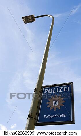 "Sign, lettering """"Polizei"""", German for """"police"""", authority in charge of fines, Berlin Police, Berlin, Germany, Europe" View Large Photo Image Stock Photo - "Sign, lettering """"Polizei"""", German for """"police"""", authority in charge of fines, Berlin Police, Berlin, Germany, Europe". Fotosearch