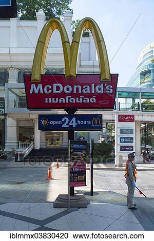 "Sign, logo of a McDonald's Restaurant, Bangkok, Thailand, Asia" View Large Photo Image Stock Image - "Sign, logo of a McDonald's Restaurant, Bangkok, Thailand, Asia". Fotosearch