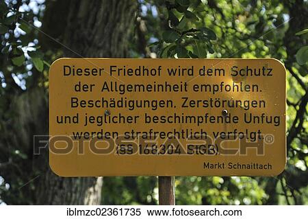 "Sign on a historic Jewish cemetery, 1537 to 1834, Oberer Krankenhausweg street, Schnaittach, Middle Franconia, Bavaria, Germany, Europe" View Large Photo Image Stock Photography - "Sign on a historic Jewish cemetery, 1537 to 1834, Oberer Krankenhausweg street, Schnaittach, Middle Franconia, Bavaria, Germany, Europe". Fotosearch