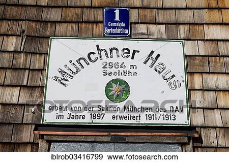 "Sign on Muenchner Haus, a mountain hut, Zugspitze Mountain, Wetterstein Mountains, Alps, Garmisch-Partenkirchen, Upper Bavaria, Bavaria, Germany, Europe" View Large Photo Image Stock Photo - "Sign on Muenchner Haus, a mountain hut, Zugspitze Mountain, Wetterstein Mountains, Alps, Garmisch-Partenkirchen, Upper Bavaria, Bavaria, Germany, Europe". Fotosearch