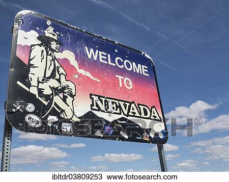 Stock Image - "Sign on the Nevada State Route 374, Nevada, USA". Fotosearch