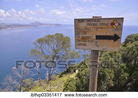 "Sign on the Penon de Ifach rock, Calp, Costa Blanca, Alicante province, Spain, Europe" View Large Photo Image Stock Photo - "Sign on the Penon de Ifach rock, Calp, Costa Blanca, Alicante province, Spain, Europe". Fotosearch