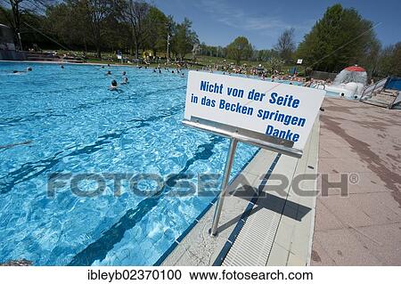 "Sign on the side of a pool in a public swimming pool, Moehringer Freibad, Stuttgart, Baden-Wuerttemberg, Germany, Europe" View Large Photo Image Stock Image - "Sign on the side of a pool in a public swimming pool, Moehringer Freibad, Stuttgart, Baden-Wuerttemberg, Germany, Europe". Fotosearch