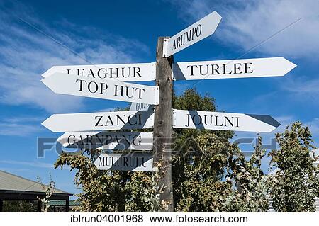 Stock Photo - "Sign post, Mungo National Park, Willandra Lakes Region, New South Wales, Australia, Oceania". Fotosearch
