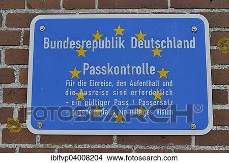 "Sign saying """"Passkontrolle"""", German for """"passport control"""" in the port of Tammensiel, Pellworm, North Frisia, Schleswig-Holstein, Germany, Europe" View Large Photo Image Picture - "Sign saying """"Passkontrolle"""", German for """"passport control"""" in the port of Tammensiel, Pellworm, North Frisia, Schleswig-Holstein, Germany, Europe". Fotosearch