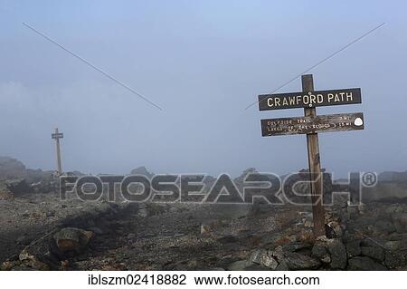 Signpost, Crawford Path in fog, Mount Washington, New Hampshire, USA View Large Photo Image Stock Image - Signpost, Crawford Path in fog, Mount Washington, New Hampshire, USA. Fotosearch