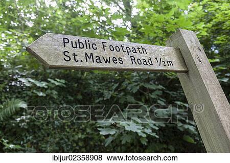 "Signpost, public footpath to St Mawes, Cornwall, England, Great Britain, Europe" View Large Photo Image Stock Photo - "Signpost, public footpath to St Mawes, Cornwall, England, Great Britain, Europe". Fotosearch