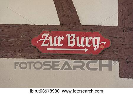 "Signpost to the castle, """"Burg, on a house wall, Meersburg, Baden-Wurttemberg, Germany, Europe" View Large Photo Image Stock Image - "Signpost to the castle, """"Burg, on a house wall, Meersburg, Baden-Wurttemberg, Germany, Europe". Fotosearch