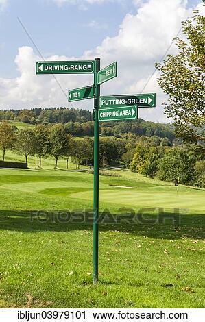 "Signposts, golf course, Siegerland, North Rhine-Westphalia, Germany, Europe" View Large Photo Image Stock Image - "Signposts, golf course, Siegerland, North Rhine-Westphalia, Germany, Europe". Fotosearch