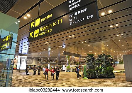 Picture - "Signs at Singapore's Changi International Airport, Singapore, Singapore, Asia". Fotosearch