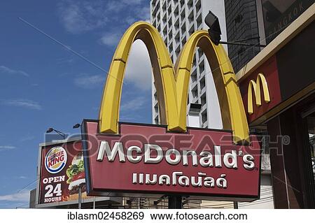 "Signs for McDonald's and Burger King in Chiang Mai, Thailand, Southeast Asia, Asia" View Large Photo Image Stock Photo - "Signs for McDonald's and Burger King in Chiang Mai, Thailand, Southeast Asia, Asia". Fotosearch