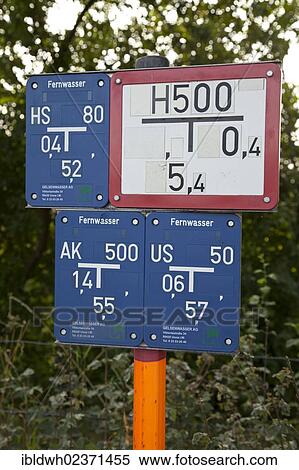 "Signs indicating the location of water pipes, Dortmund, Ruhr area, North Rhine-Westphalia, Germany, Europe, PublicGround, Europe" View Large Photo Image Stock Photography - "Signs indicating the location of water pipes, Dortmund, Ruhr area, North Rhine-Westphalia, Germany, Europe, PublicGround, Europe". Fotosearch