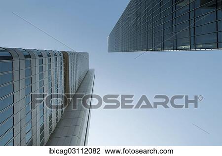 Stock Image - "Silberturm or Silver Tower and another skyscraper, Bankenviertel, Frankfurt am Main, Hesse, Germany, Europe". Fotosearch