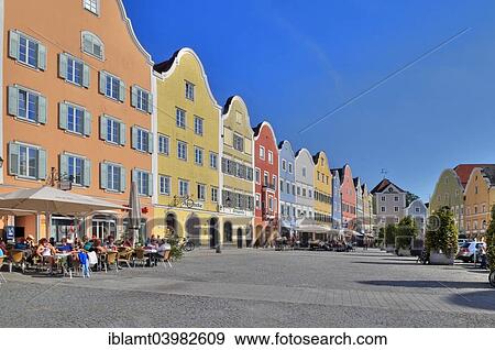 "Silberzeile, Oberer Stadtplatz square, historic centre of the old baroque city Scharding, Upper Austria, Austria, Europe" View Large Photo Image Stock Photo - "Silberzeile, Oberer Stadtplatz square, historic centre of the old baroque city Scharding, Upper Austria, Austria, Europe". Fotosearch