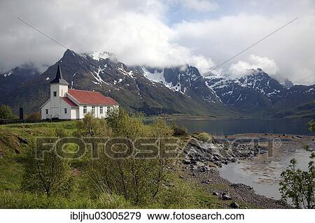"Sildpollen church, a wooden church, Vagan, Vagan, Austvagoya, Austvagoya, Lofoten, Nordland, Northern Norway, Norway, Europe" View Large Photo Image Stock Photo - "Sildpollen church, a wooden church, Vagan, Vagan, Austvagoya, Austvagoya, Lofoten, Nordland, Northern Norway, Norway, Europe". Fotosearch