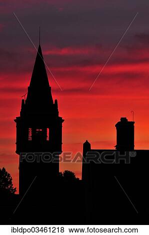 "Silhouette of the clock tower of the Fondation Deutsch de la Meurthe building at dusk, Cite Internationale Universitaire de Paris, Paris, Ile-de-France, France, Europe" View Large Photo Image Stock Photo - "Silhouette of the clock tower of the Fondation Deutsch de la Meurthe building at dusk, Cite Internationale Universitaire de Paris, Paris, Ile-de-France, France, Europe". Fotosearch
