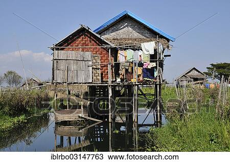 "Simple traditional straw house on stilts, Inle-See, Shan State, Myanmar, Burma, Asia" View Large Photo Image Stock Image - "Simple traditional straw house on stilts, Inle-See, Shan State, Myanmar, Burma, Asia". Fotosearch