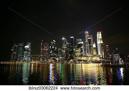"Singapore skyline at night, Singapore, Singapore, Asia" View Large Photo Image Picture - "Singapore skyline at night, Singapore, Singapore, Asia". Fotosearch