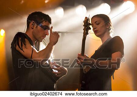 "Singer Thom Luz and bassist Betty Fischer from the Swiss indie rock band My Heart Belongs To Cecilia Winter performing live in the Schueuer concert hall, Lucerne, Switzerland, Europe" View Large Photo Image Picture - "Singer Thom Luz and bassist Betty Fischer from the Swiss indie rock band My Heart Belongs To Cecilia Winter performing live in the Schueuer concert hall, Lucerne, Switzerland, Europe". Fotosearch