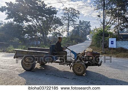 "Single-axle tractor, Nyaung Shwe, Shan State, Myanmar, Burma, Asia" View Large Photo Image Stock Photography - "Single-axle tractor, Nyaung Shwe, Shan State, Myanmar, Burma, Asia". Fotosearch