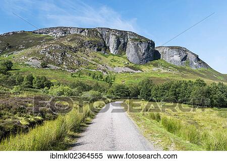 Stock Photography - "Single track road in the North West Highlands, Scotland, United Kingdom, Europe". Fotosearch