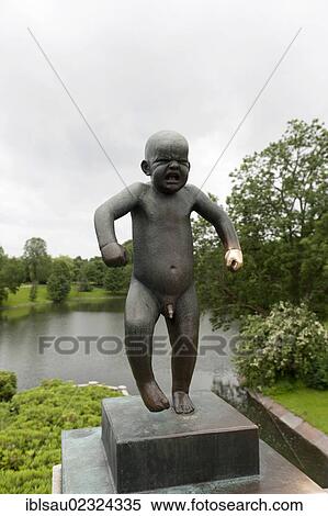 "Sinnataggen"""", angry boy, bronze statue by Gustav Vigeland, Vigeland Sculpture Park, Frognerparken, Frogner Park, Oslo, Norway, Scandinavia, Northern Europe, Europe" View Large Photo Image Stock Photography - "Sinnataggen"""", angry boy, bronze statue by Gustav Vigeland, Vigeland Sculpture Park, Frognerparken, Frogner Park, Oslo, Norway, Scandinavia, Northern Europe, Europe". Fotosearch