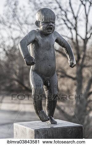 "Sinnataggen"""", Bronze sculpture of a stubborn, angry boy, Vigeland installation, Frogner Park, Oslo, Norway, Europe" View Large Photo Image Stock Image - "Sinnataggen"""", Bronze sculpture of a stubborn, angry boy, Vigeland installation, Frogner Park, Oslo, Norway, Europe". Fotosearch