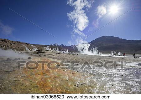 Stock Image - "Sinter deposits at the Tatio Geysers, San Pedro de Atacama, Antofagasta Region, Chile, South America". Fotosearch