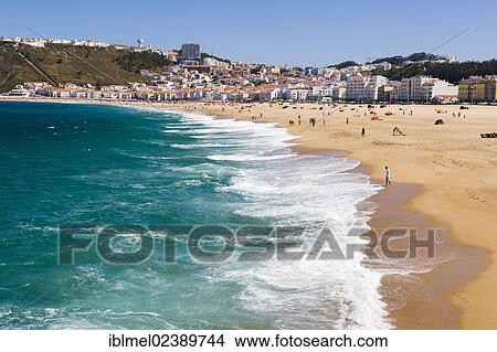 "Sitio and Praia da Nazare beach, Nazare, Oeste, Leiria District, Portugal, Europe" View Large Photo Image Picture - "Sitio and Praia da Nazare beach, Nazare, Oeste, Leiria District, Portugal, Europe". Fotosearch