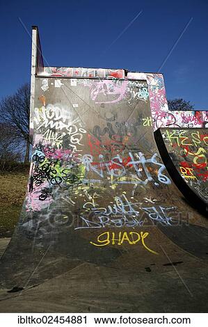 "Skate park, halfpipe covered in graffiti, green belt of Cologne-Nippes, Cologne, North Rhine-Westphalia, Germany, Europe" View Large Photo Image Stock Image - "Skate park, halfpipe covered in graffiti, green belt of Cologne-Nippes, Cologne, North Rhine-Westphalia, Germany, Europe". Fotosearch