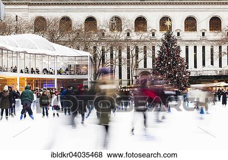 "Skating in Bryant Park with the Public Library at the back, Manhattan, New York City, New York, United States, North America" View Large Photo Image Stock Photo - "Skating in Bryant Park with the Public Library at the back, Manhattan, New York City, New York, United States, North America". Fotosearch