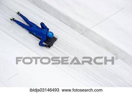 "Skeleton racer on the ice track, St Moritz, Engadin, Grisons, Switzerland, Europe" View Large Photo Image Stock Image - "Skeleton racer on the ice track, St Moritz, Engadin, Grisons, Switzerland, Europe". Fotosearch