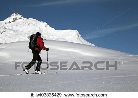 "Ski tourer in the high valley above Lech am Arlberg, Vorarlberg, Austria, Europe" View Large Photo Image Stock Photo - "Ski tourer in the high valley above Lech am Arlberg, Vorarlberg, Austria, Europe". Fotosearch