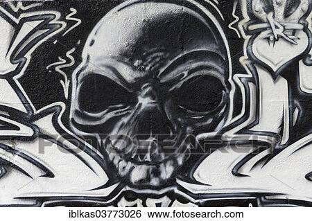 "Skull, graffiti, North Rhine-Westphalia, Germany, Europe" View Large Photo Image Stock Photograph - "Skull, graffiti, North Rhine-Westphalia, Germany, Europe". Fotosearch