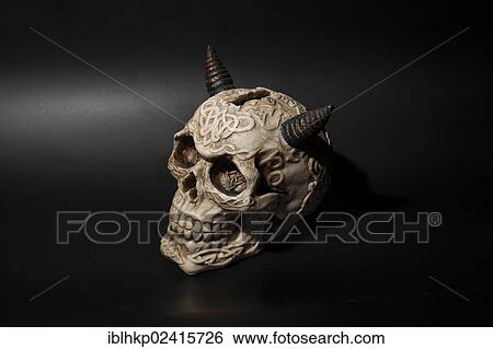 Skull with horns, piggy bank View Large Photo Image Stock Photograph - Skull with horns, piggy bank. Fotosearch