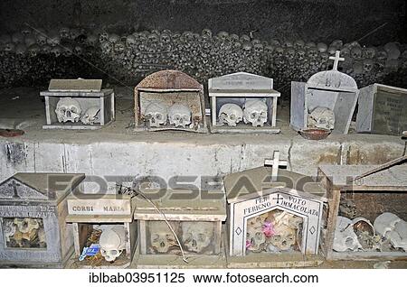 "Skulls, bones, Fontanelle cemetery, historic cemetery in an underground cave system, Naples, Campania, Italy, Europe" View Large Photo Image Stock Photography - "Skulls, bones, Fontanelle cemetery, historic cemetery in an underground cave system, Naples, Campania, Italy, Europe". Fotosearch