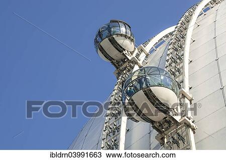 "Sky View view cabins on the dome of the event arena Ericsson Globe, the largest spherical building, Johanneshov, Stockholm, Stockholm County, Sweden, Europe" View Large Photo Image Stock Image - "Sky View view cabins on the dome of the event arena Ericsson Globe, the largest spherical building, Johanneshov, Stockholm, Stockholm County, Sweden, Europe". Fotosearch