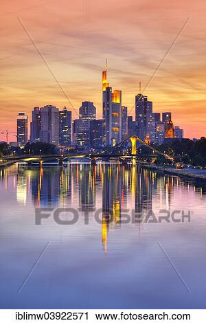 "Skyline at dusk, TaunusTurm, Tower 185, Commerzbank, Messeturm, ECB, European Central Bank, Helaba, Landesbank Hessen, Deutsche Bank, Frankfurt Cathedral, Flosserbrucke bridge, Frankfurt am Main, Hesse, Germany, Europe" View Large Photo Image Stock Image - "Skyline at dusk, TaunusTurm, Tower 185, Commerzbank, Messeturm, ECB, European Central Bank, Helaba, Landesbank Hessen, Deutsche Bank, Frankfurt Cathedral, Flosserbrucke bridge, Frankfurt am Main, Hesse, Germany, Europe". Fotosearch