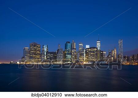 "Skyline at night, Downtown, Manhattan, New York, United States, North America" View Large Photo Image Stock Image - "Skyline at night, Downtown, Manhattan, New York, United States, North America". Fotosearch