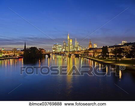 "Skyline at night, Frankfurt, Hesse, Germany, Europe" View Large Photo Image Stock Photo - "Skyline at night, Frankfurt, Hesse, Germany, Europe". Fotosearch