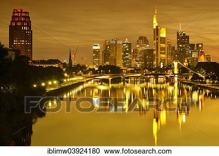 "Skyline at night, Lindner Main Plaza Tower, Taunus Tower, Tower 185, Commerzbank, Messe Turm, ECB, European Central Bank, Helaba Landesbank Hessen, German Bank, Frankfurt Cathedral, Flosserbrucke bridge, Frankfurt am Main, Hesse, Germany, Europe" View Large Photo Image Stock Image - "Skyline at night, Lindner Main Plaza Tower, Taunus Tower, Tower 185, Commerzbank, Messe Turm, ECB, European Central Bank, Helaba Landesbank Hessen, German Bank, Frankfurt Cathedral, Flosserbrucke bridge, Frankfurt am Main, Hesse, Germany, Europe". Fotosearch