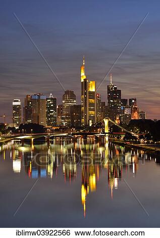 "Skyline at night, TaunusTurm, Tower 185, Commerzbank, Messeturm, ECB, European Central Bank, Helaba, Landesbank Hessen, Deutsche Bank, Frankfurt Cathedral, Flosserbrucke bridge, Frankfurt am Main, Hesse, Germany, Europe" View Large Photo Image Stock Photograph - "Skyline at night, TaunusTurm, Tower 185, Commerzbank, Messeturm, ECB, European Central Bank, Helaba, Landesbank Hessen, Deutsche Bank, Frankfurt Cathedral, Flosserbrucke bridge, Frankfurt am Main, Hesse, Germany, Europe". Fotosearch