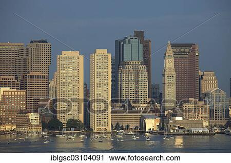 Stock Image - "Skyline, City of Boston, Massachusetts, New England, USA, Boston, Massachusetts, United States, North America". Fotosearch